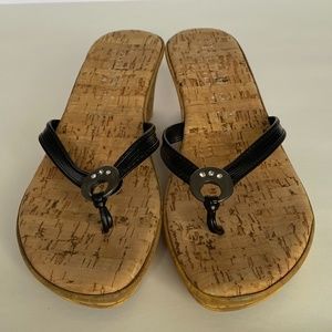 Italian Shoemakers Cork Wedge Sandals EU size 38 (US Women's 8)